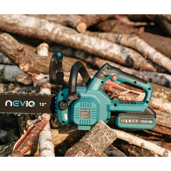 NEVIQ akkumulátoros láncfűrész, 12'' rúd, 1000W, kefe nélküli motor, L12302