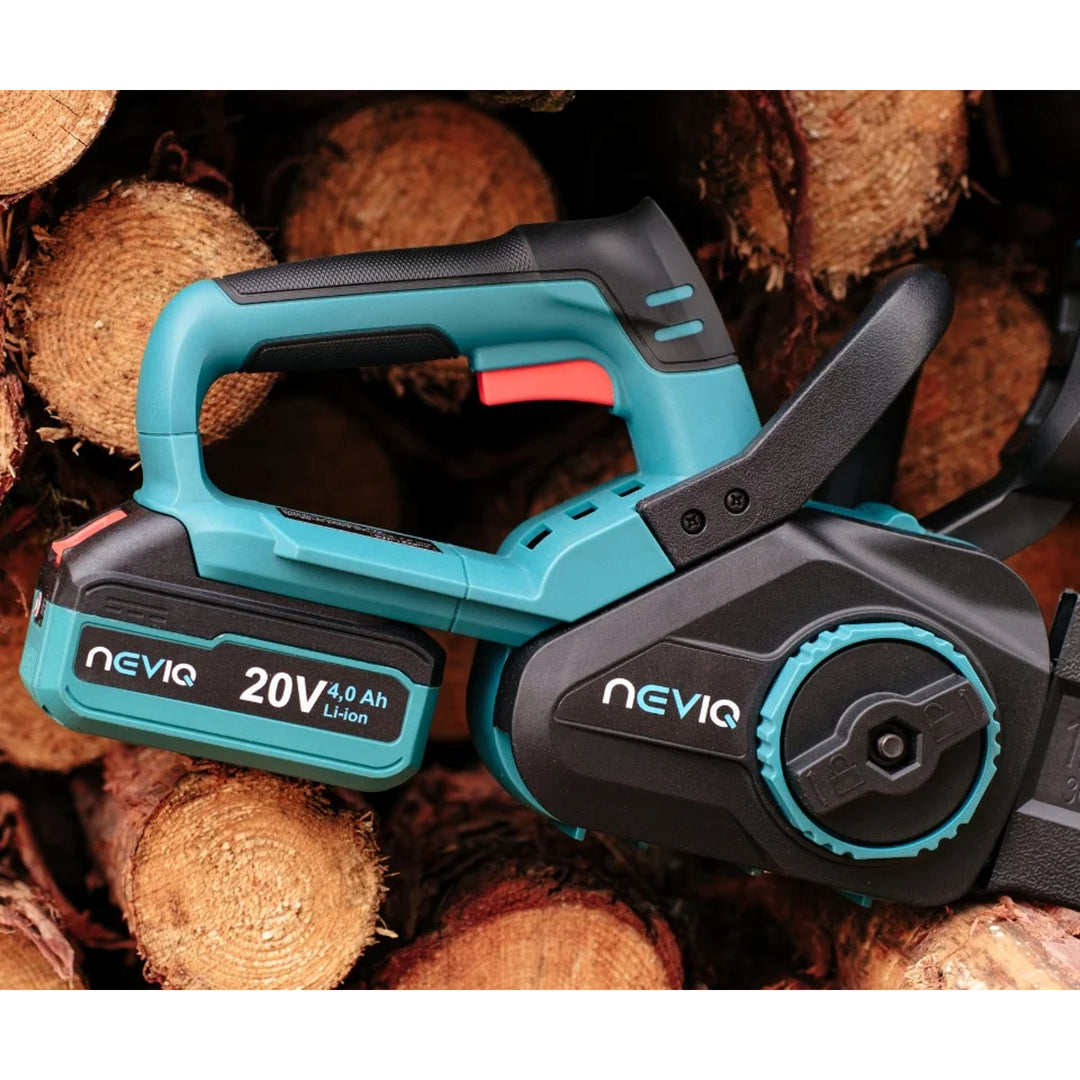 NEVIQ akkumulátoros láncfűrész, 12'' rúd, 1000W, kefe nélküli motor, L12302