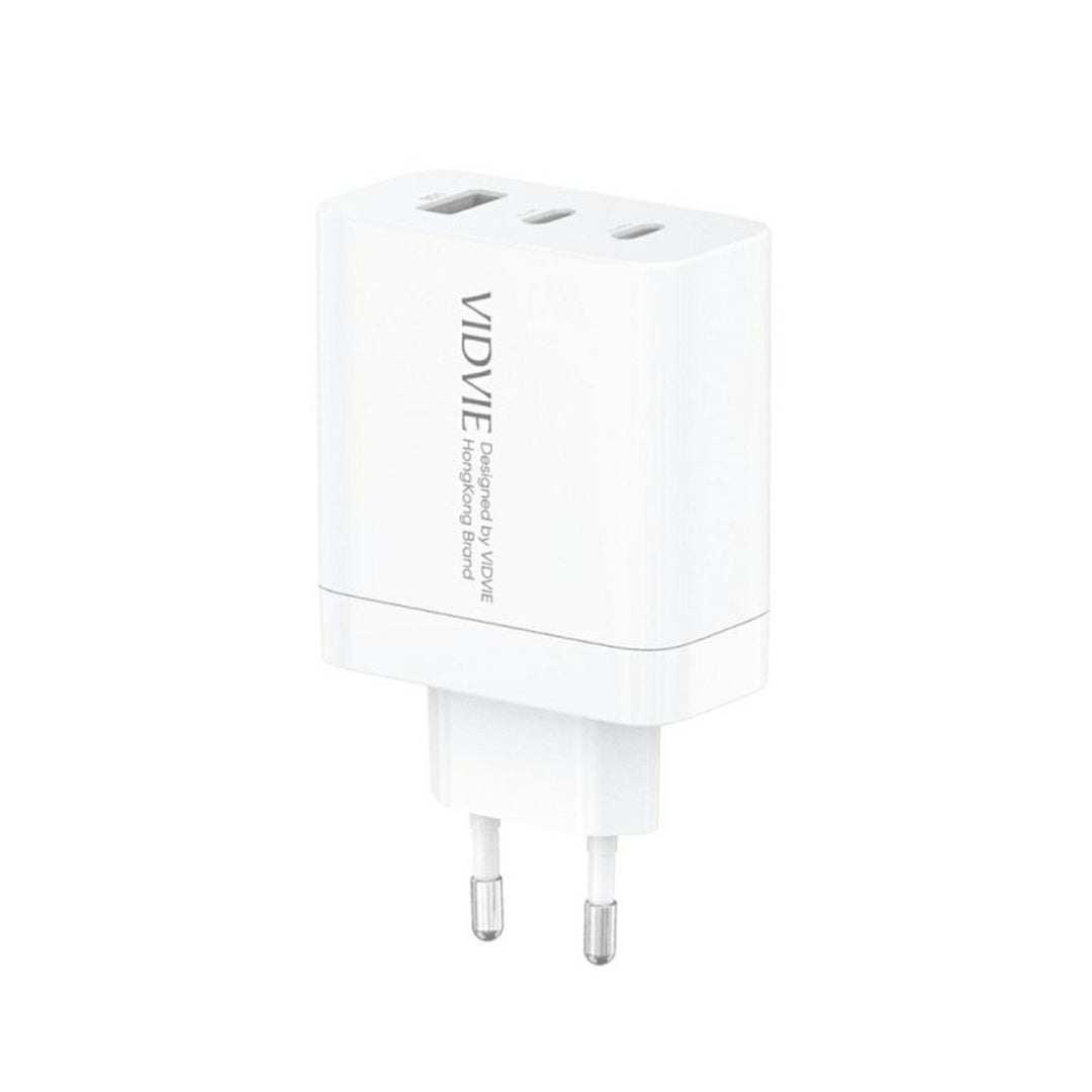 VIDVIE hálózati töltő, 3A, 65W, 2x USB-C, 1x USB, USB-C/USB-C kábel, PLE262