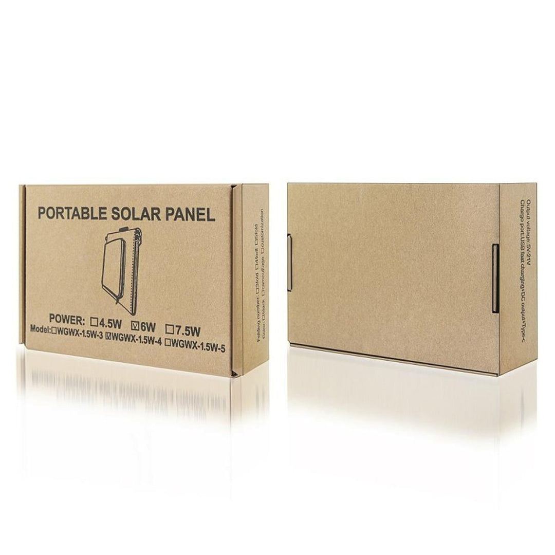 Napelem, töltő, 6W, 1 USB port, fekete és narancssárga, A01
