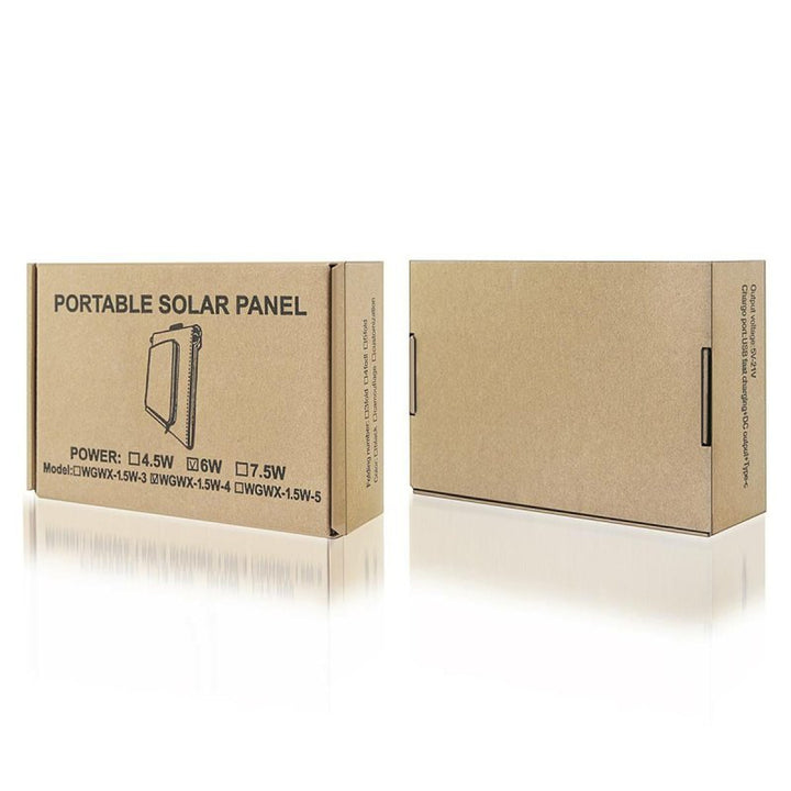Napelem, töltő, 6W, 1 USB port, fekete és narancssárga, A01