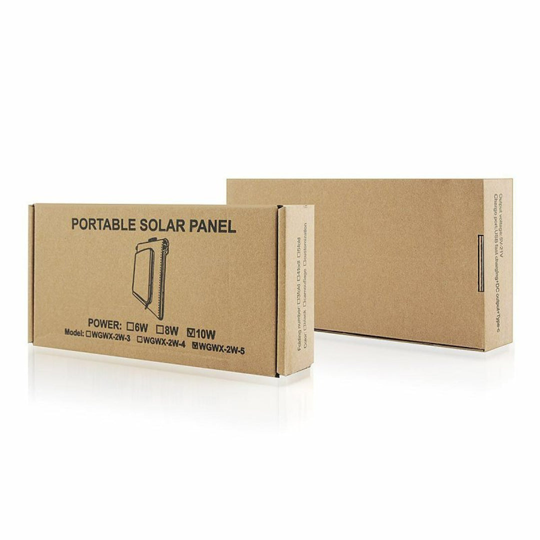 Napelem, töltő, 10W, 1 USB port, fekete és narancssárga, A02