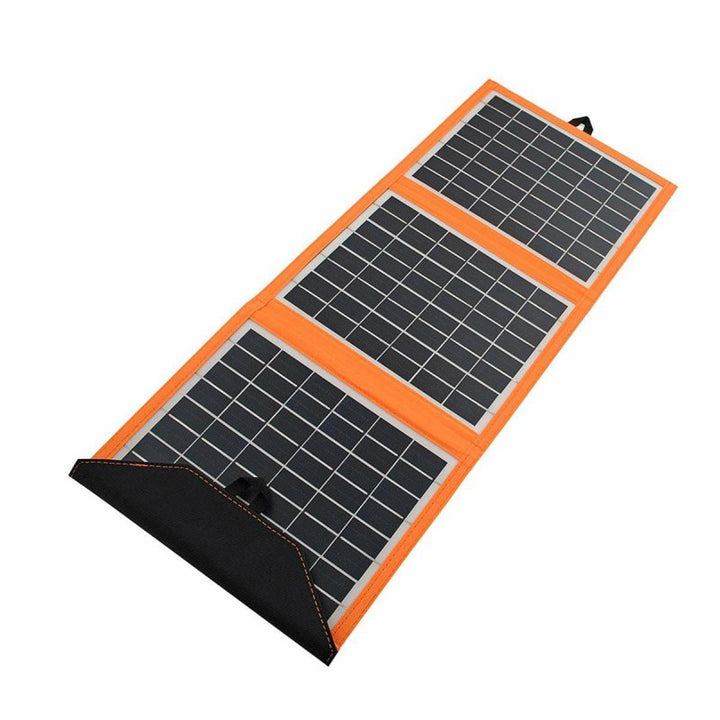 Napelem, töltő, 15W, 1 USB port, fekete és narancssárga, A04
