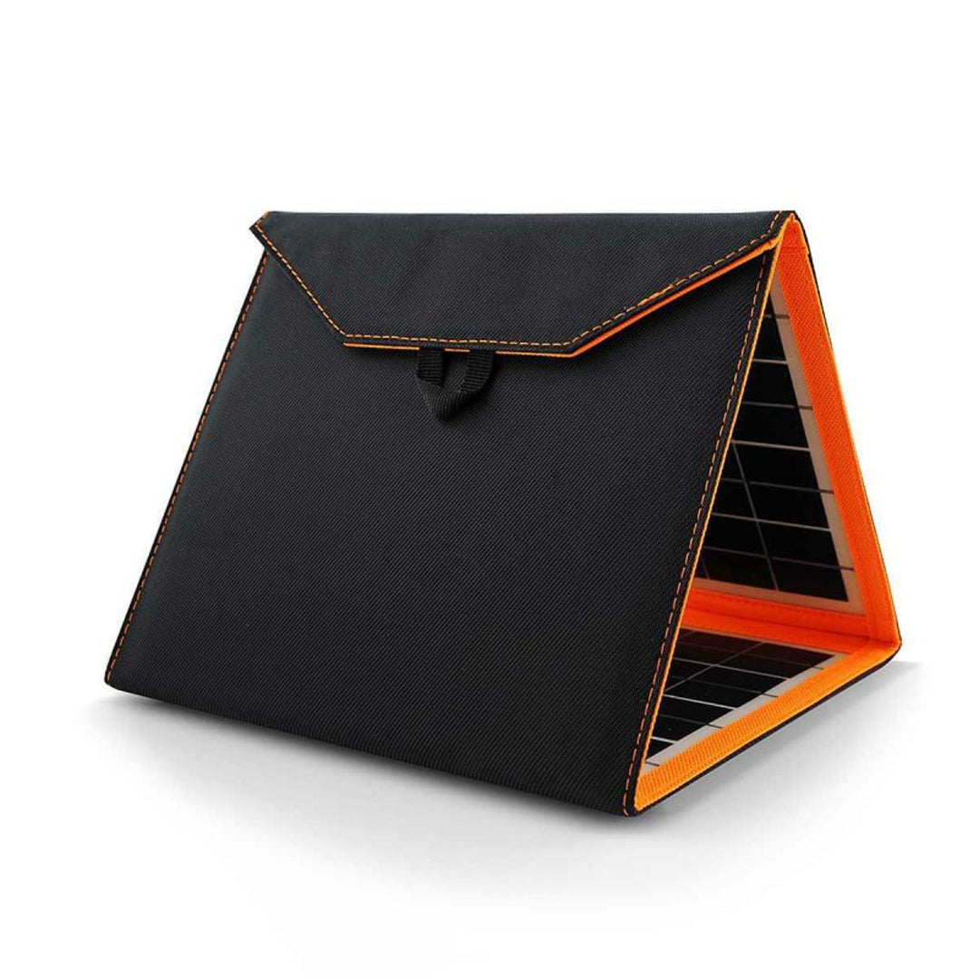 Napelem, töltő, 15W, 1 USB port, fekete és narancssárga, A04