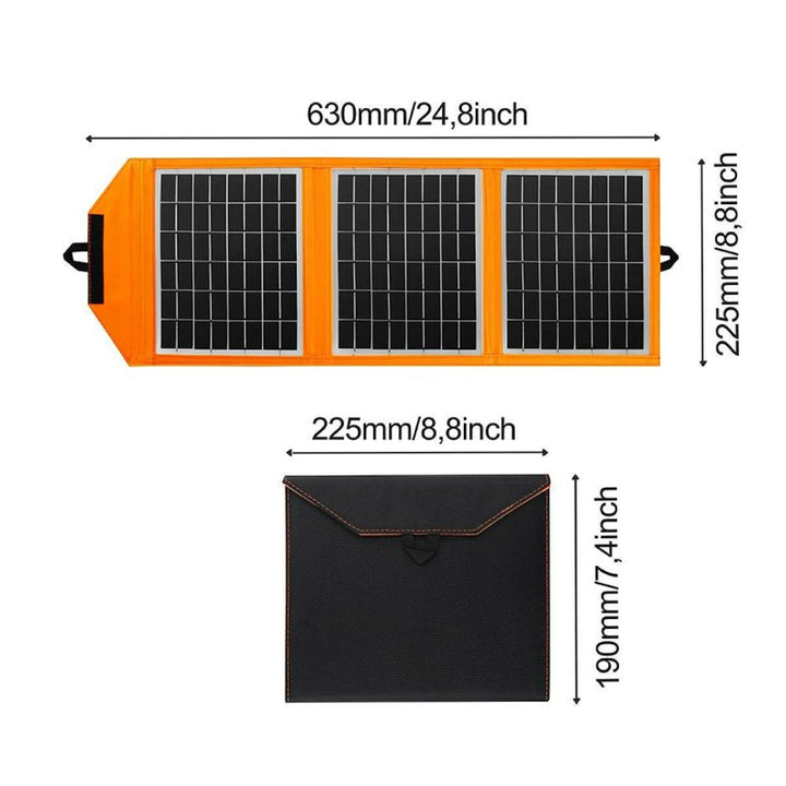 Napelem, töltő, 15W, 1 USB port, fekete és narancssárga, A04