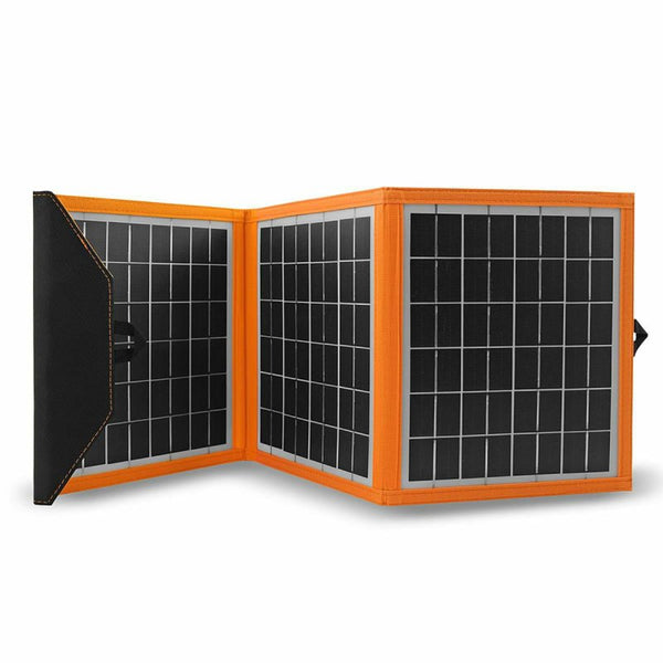 Napelem, töltő, 15W, 1 USB port, fekete és narancssárga, A04
