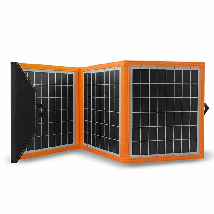 Napelem, töltő, 15W, 1 USB port, fekete és narancssárga, A04