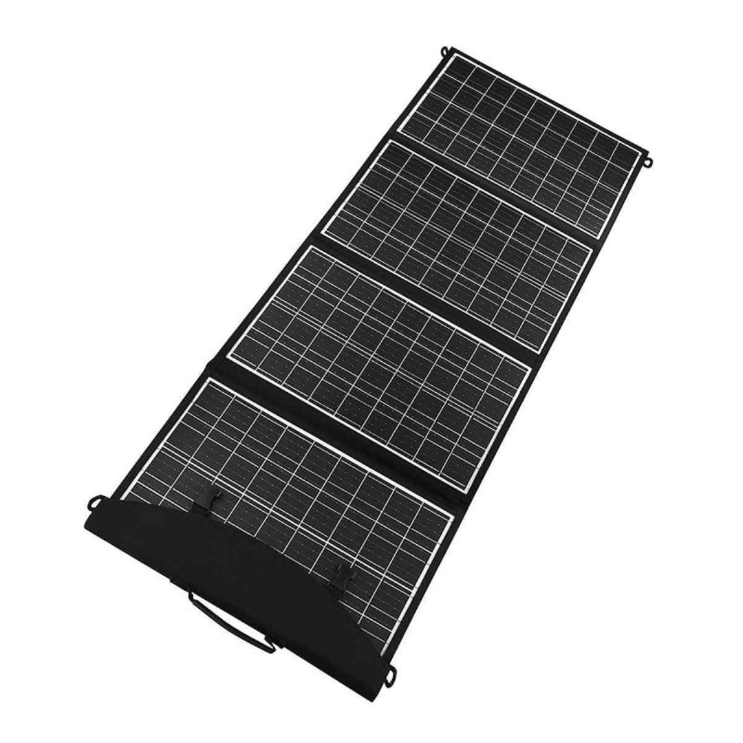 Napelem, töltő, 60W, 2 USB port, fekete és narancssárga, A06