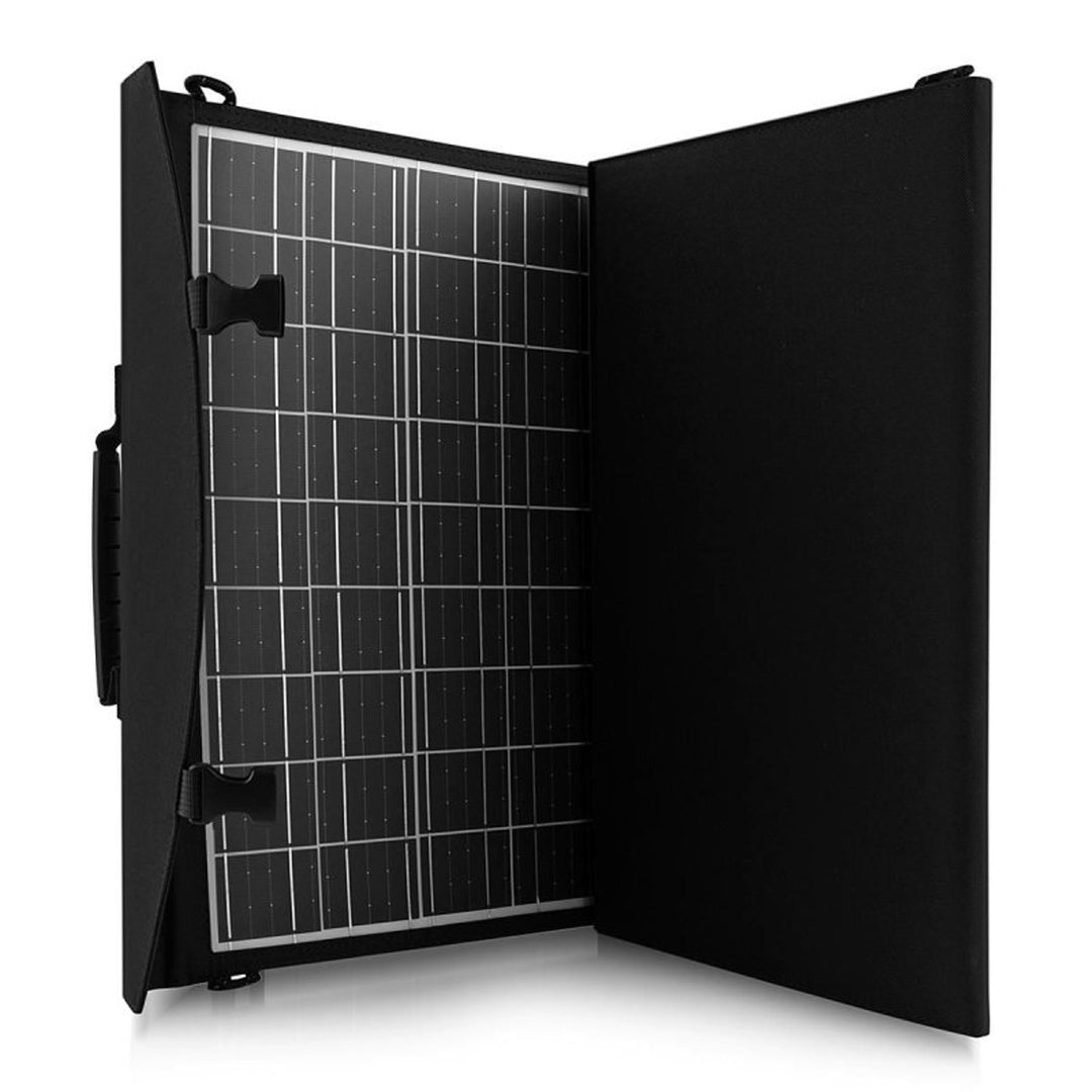 Napelem, töltő, 60W, 2 USB port, fekete és narancssárga, A06