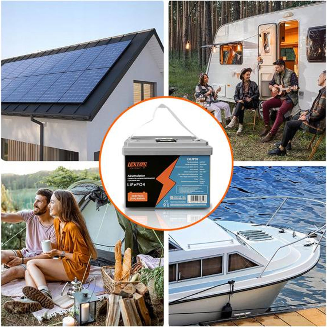 Lexton lítium vas-foszfát LiFePo4 akkumulátor, BMS, 12.8V, 70Ah, LXLFPP70