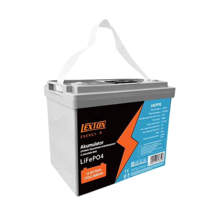 Lexton lítium vas-foszfát LiFePo4 akkumulátor, BMS, 12.8V, 70Ah, LXLFPP70
