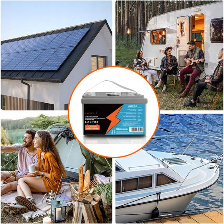 Lexton lítium vas-foszfát LiFePo4 akkumulátor, BMS, 12.8V, 100Ah, LXLFPP100