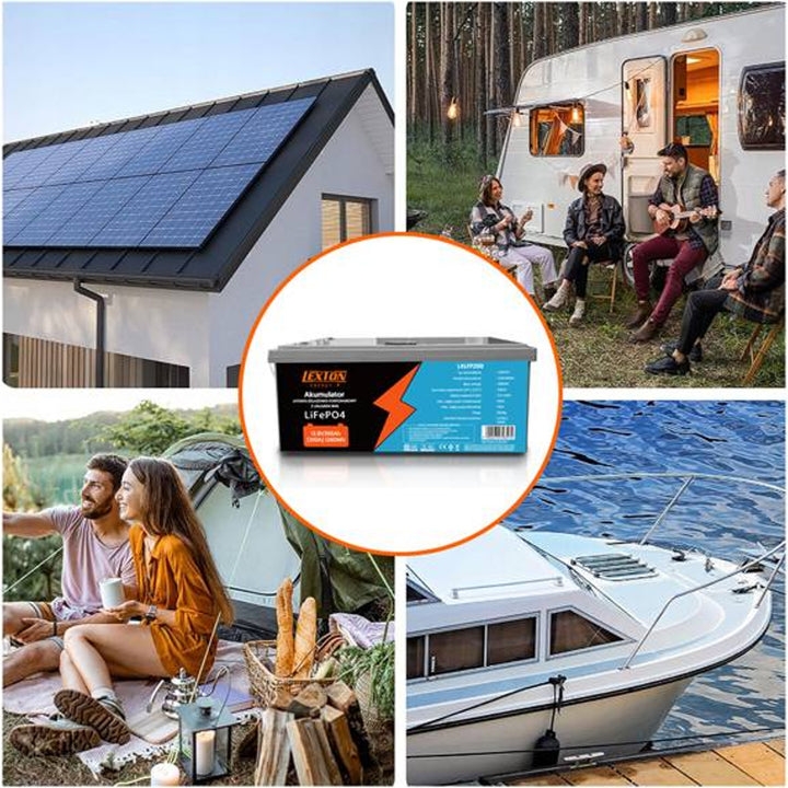 LiFePo4 Lexton lítium-vas-foszfát akkumulátor, BMS, 12.8V, 200Ah, LXLFP200