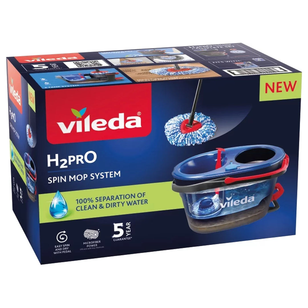 Vileda rotációs felmosó, két kamra, centrifugálási rendszer, összecsukható rúd, könnyű saroktisztítás, turbó H2prO