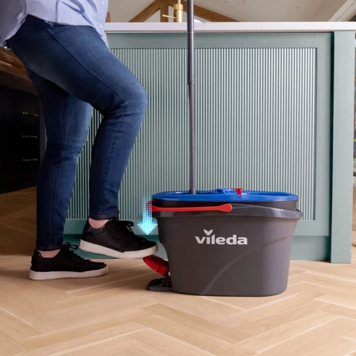 Vileda rotációs felmosó, két kamra, centrifugálási rendszer, összecsukható rúd, könnyű saroktisztítás, turbó H2prO