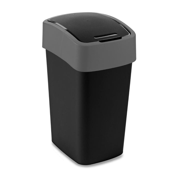 Curver hulladékgyűjtő, fedéllel, csuklós, 25l, fekete/ezüst, Flip Bin