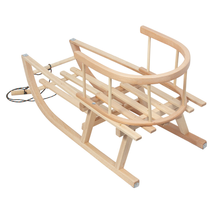 GreenBlue fa szánkó, háttámla, ülés, zsinór, 100 kg-ig, GB159