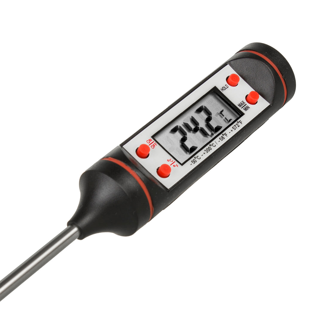 Élelmiszer hőmérő/szonda, zöldkék, szonda hossza 15 cm, hőmérséklet-tartomány -50°C és +300°C között, pontosság 0,1°C, GB178, 3 db.