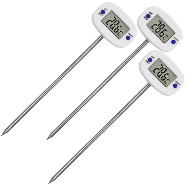 Élelmiszerhőmérő/szonda, zöldkék, szonda hossza 15 cm, hőmérséklet-tartomány -50°C és +300°C között, pontosság 0,1°C, GB382, 3 db.