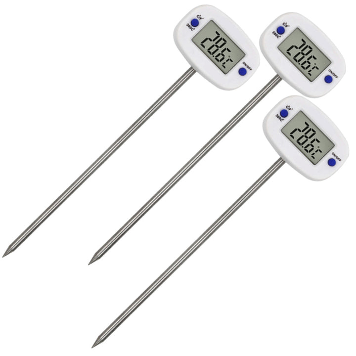 Élelmiszerhőmérő/szonda, zöldkék, szonda hossza 15 cm, hőmérséklet-tartomány -50°C és +300°C között, pontosság 0,1°C, GB382, 3 db.