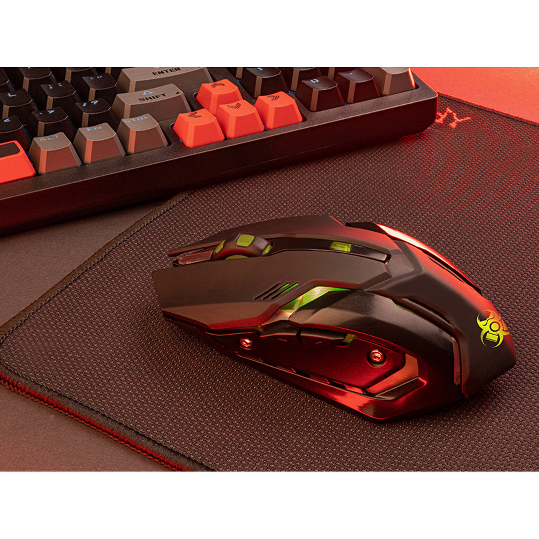 Tracer játékegér, vezeték nélküli, 500mAh akkumulátor, 3200 DPI, Gamezone Rocky RF Nano