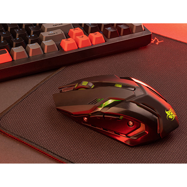 Tracer játékegér, vezeték nélküli, 500mAh akkumulátor, 3200 DPI, Gamezone Rocky RF Nano