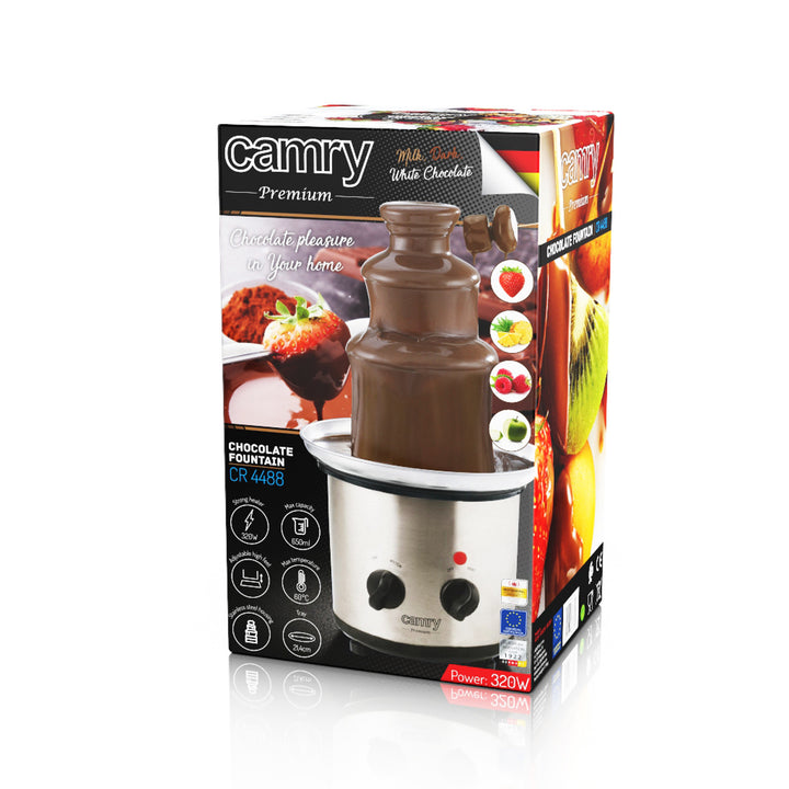 Camry csokoládé szökőkút, kapacitás 650ml, teljesítmény 320W, CR 4488