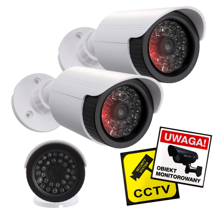 Két darab álkamera, IR LED-ek, fehér, 2xAA tápegység (nem tartozék), ABS, IR1800 WT