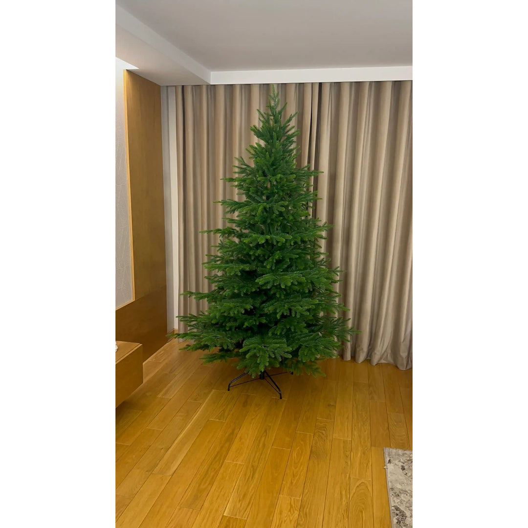 Mesterséges karácsonyfa, természetes kaukázusi lucfenyő, PVC + PE, magasság 220 cm