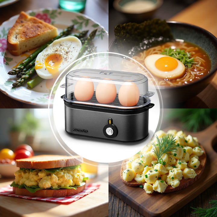 Mesko tojásfőző 3 tojásra, teljesítmény 210W, választható főzési fokozat, jelzőfény, MS 4485