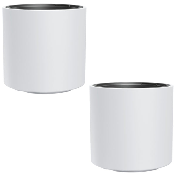 HEOS fagyálló virágcserép, fehér, betéttel, 31L űrtartalom, matt, DBHER470, 2 db