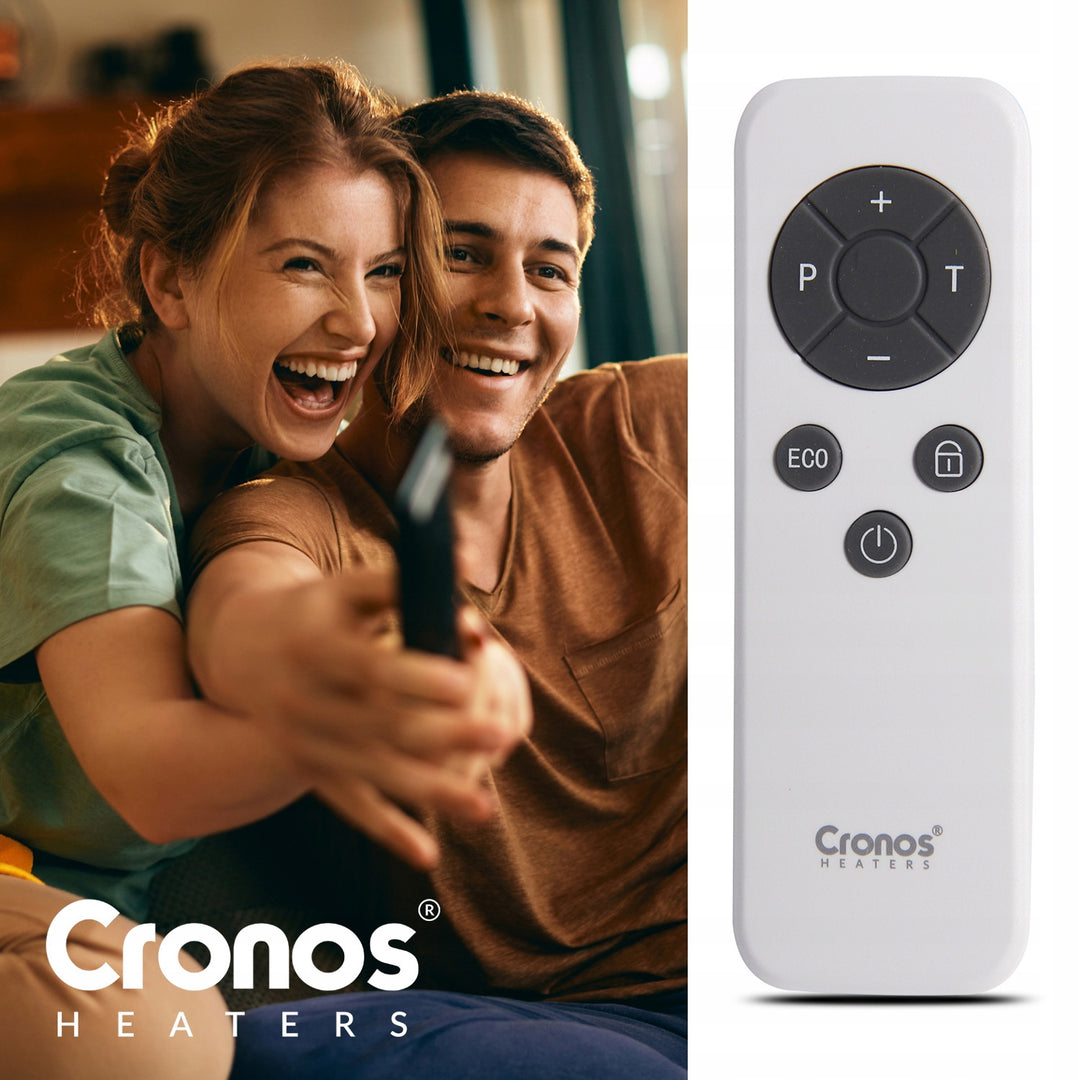 Cronos infravörös fűtőtest, 770W, okostelefon vezérlésű, beépített termosztát, 98%-os konverziós ráta, IP44 védelem, Synthelith PRO CRP-770TWP
