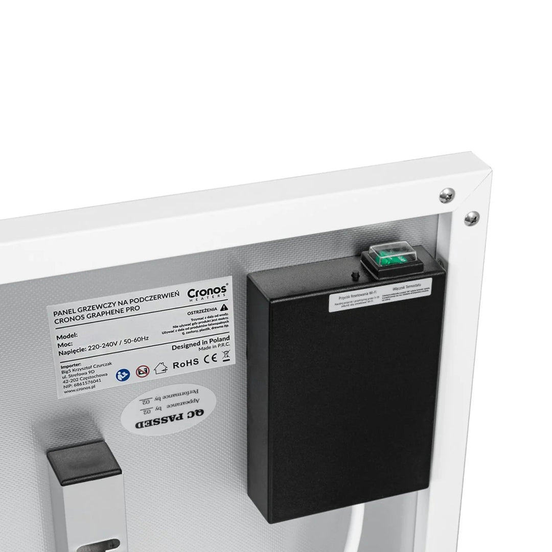 Cronos infravörös fűtőtest, 700W, távirányító, matt felület, ultravékony, gazdaságos fűtés, Graphene PRO CGP-700TWP