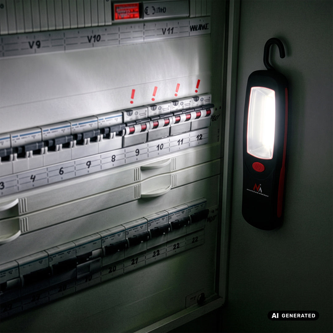 Maclean COB LED műhelylámpa, mágnes, akasztó, 3xAA, MCE03 + 3x Varta Industrial LR6/AA R-06 elem