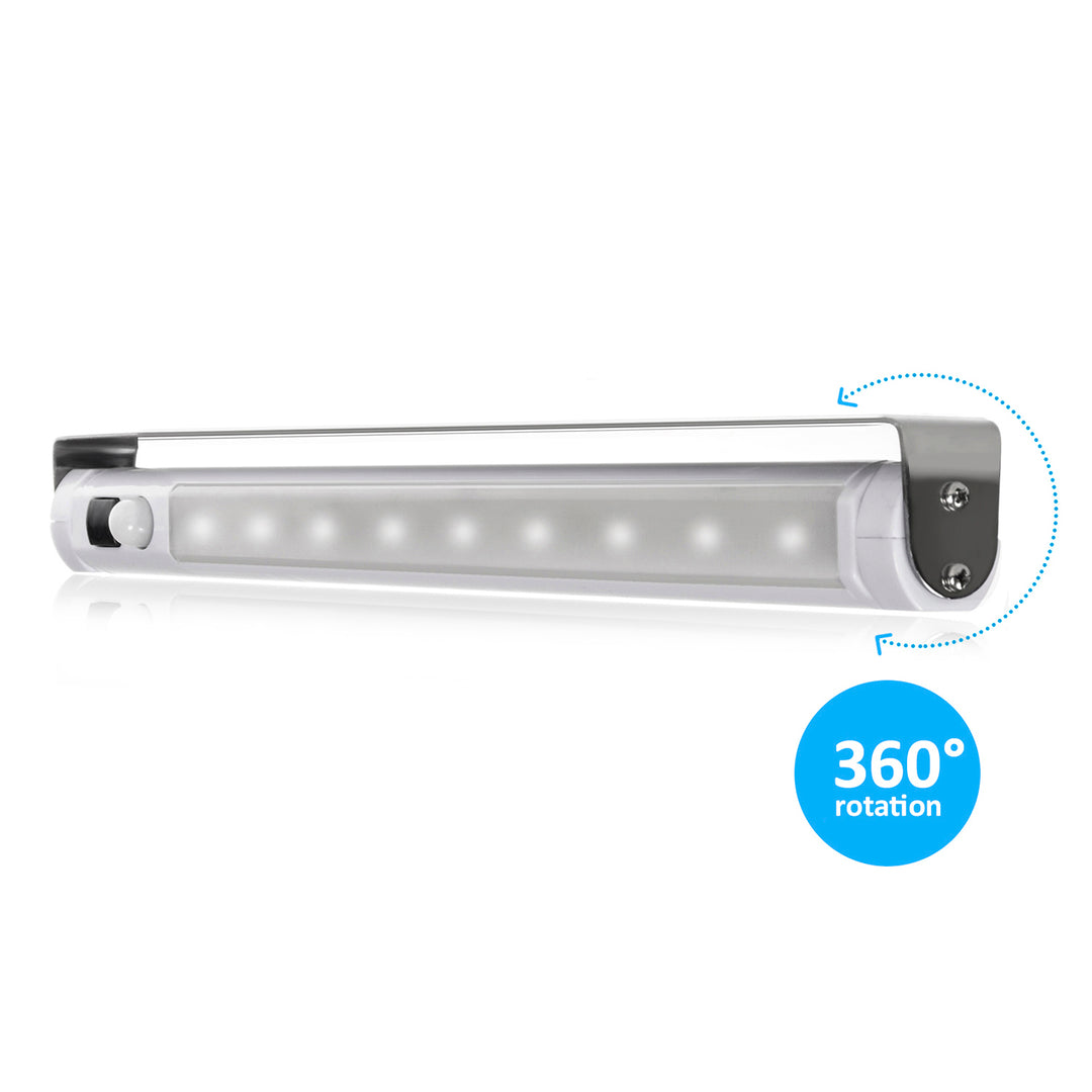 Maclean LED konyhai lámpa, szekrény alatti 9 SMD, elemes, PIR szenzorral be/ki, MCE166 + 3x Varta Industrial LR6/AA R-06 elemekkel