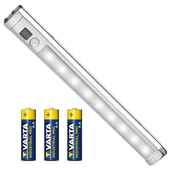 Maclean LED konyhai lámpa, szekrény alatti 9 SMD, elemes, PIR szenzorral be/ki, MCE166 + 3x Varta Industrial LR6/AA R-06 elemekkel