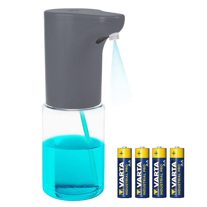 Promedix automata adagoló, adagoló tartály folyékony szappanokhoz, fertőtlenítő folyadékokhoz, 300ml, szürke, PR-540 GR + 4 db Varta Industrial AA akkumulátor