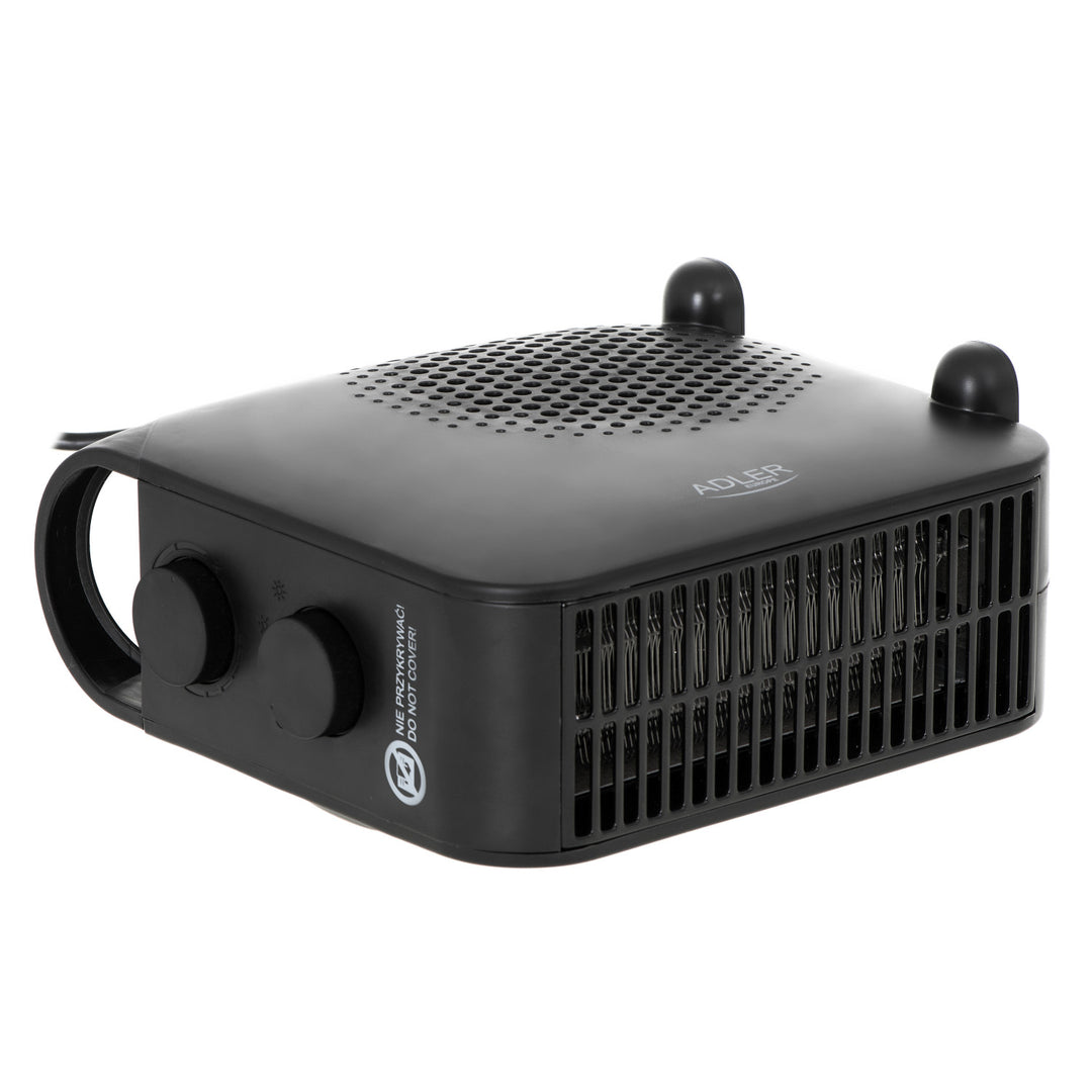 Adler fűtőventilátor, 2 teljesítményfokozat, max 2000W, termosztát, fekete, AD 7725