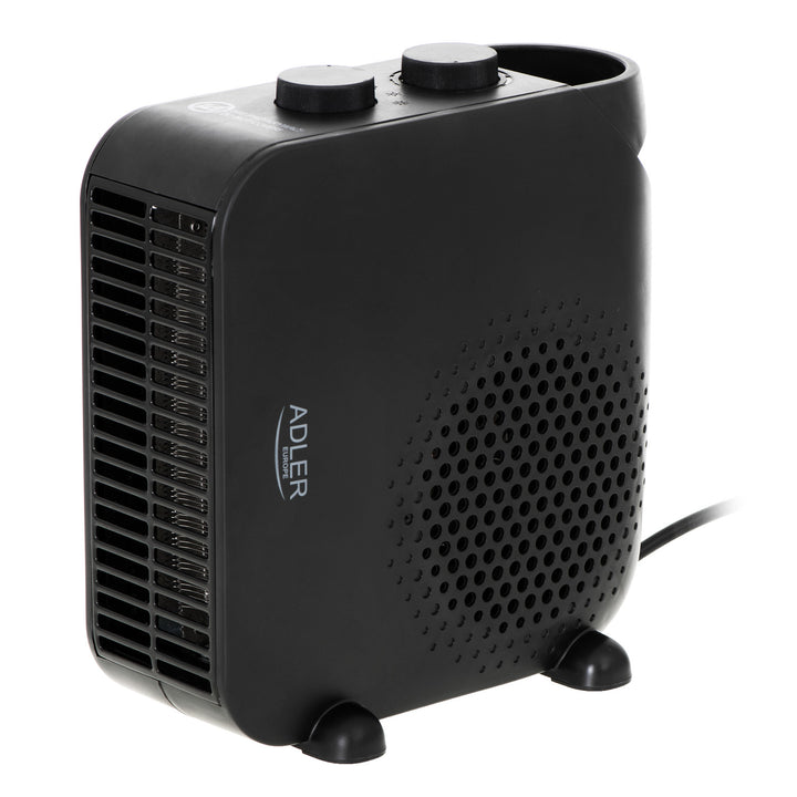 Adler fűtőventilátor, 2 teljesítményfokozat, max 2000W, termosztát, fekete, AD 7725