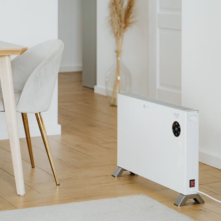 Adler konvektoros fűtőtest, LED kijelző, távirányító, 3 fűtési fokozat, termosztát, max 2000W, AD 7752