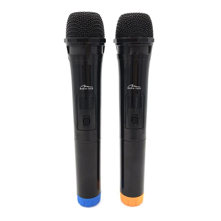 Két vezeték nélküli mikrofon USB-vevővel a karaoke funkcióval rendelkező hangszóróhoz, Mediatech MT395