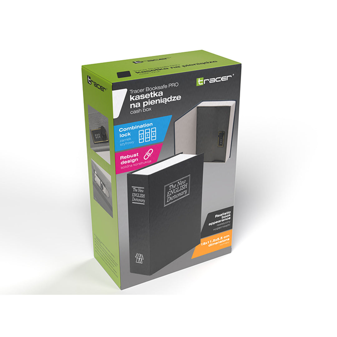 Tracer pénzes doboz, könyvutánzat, kombinációs zár, BookSafe Pro