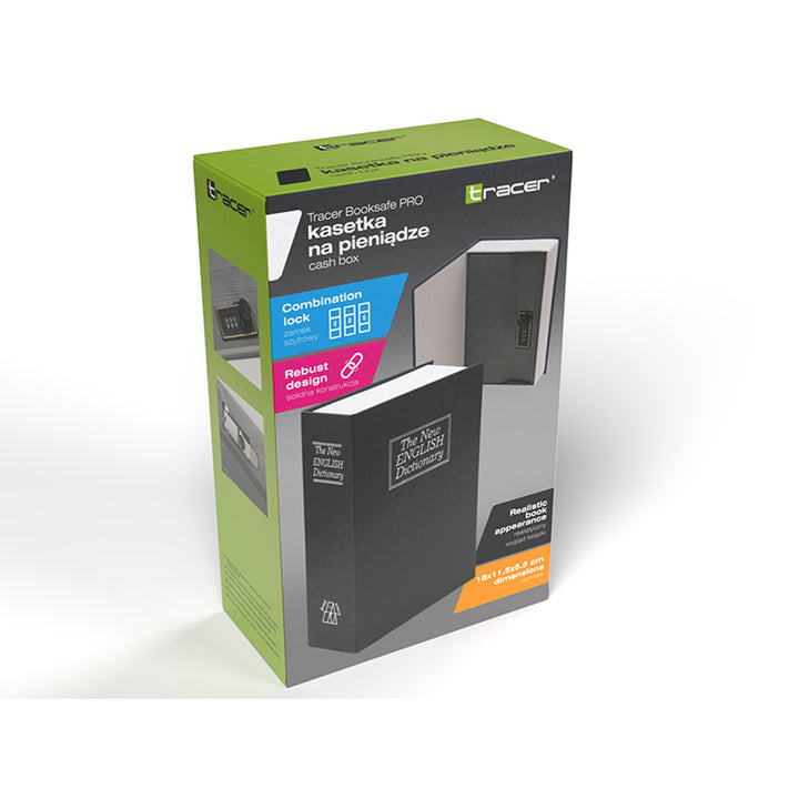Tracer pénzes doboz, könyvutánzat, kombinációs zár, BookSafe Pro