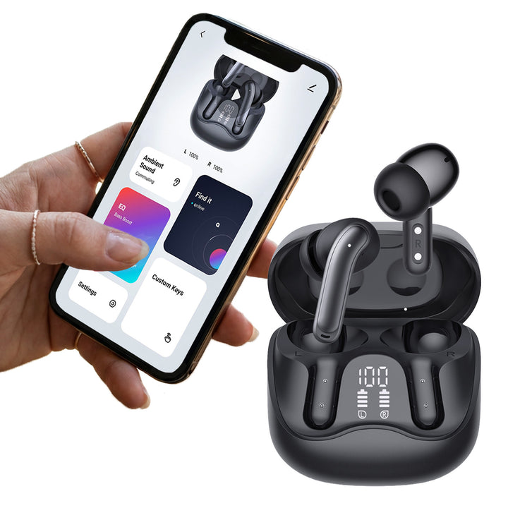 Audiocore vezeték nélküli fejhallgató, hibrid ANC, ENC, 6 mikrofon, töltőtok, Tuya, AC591 PRO