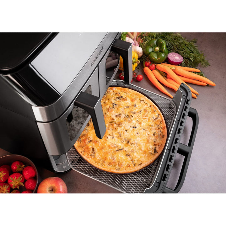 Concept zsiradék nélküli fritőz, 3 különálló fiók, szinkronizált sütés, 8 előre beállított program, FR9000