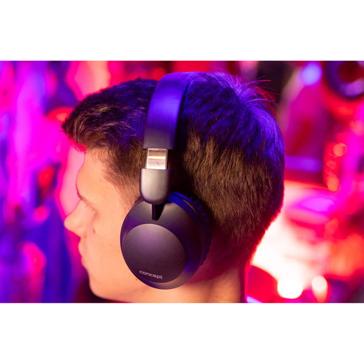 Concept SoundJoy vezeték nélküli fülhallgató, akár 45 óra lejátszási idő, Bluetooth 6.0, gyorstöltés, aktív zajszűrés 18dB-ig, fekete, HS4080