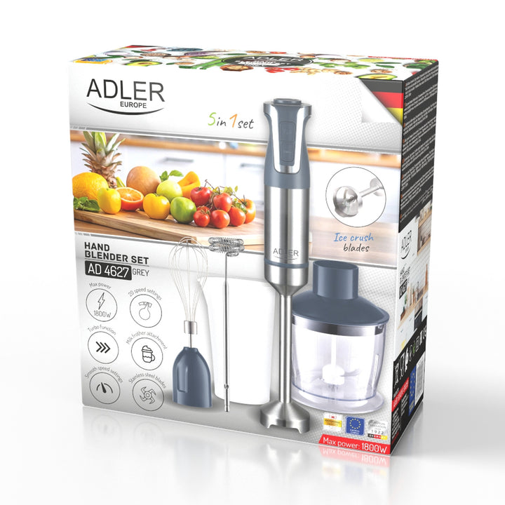 Adler botmixer, multifunkciós, teljesítmény 1800W, szürke, turbó funkció, AD 4627 g
