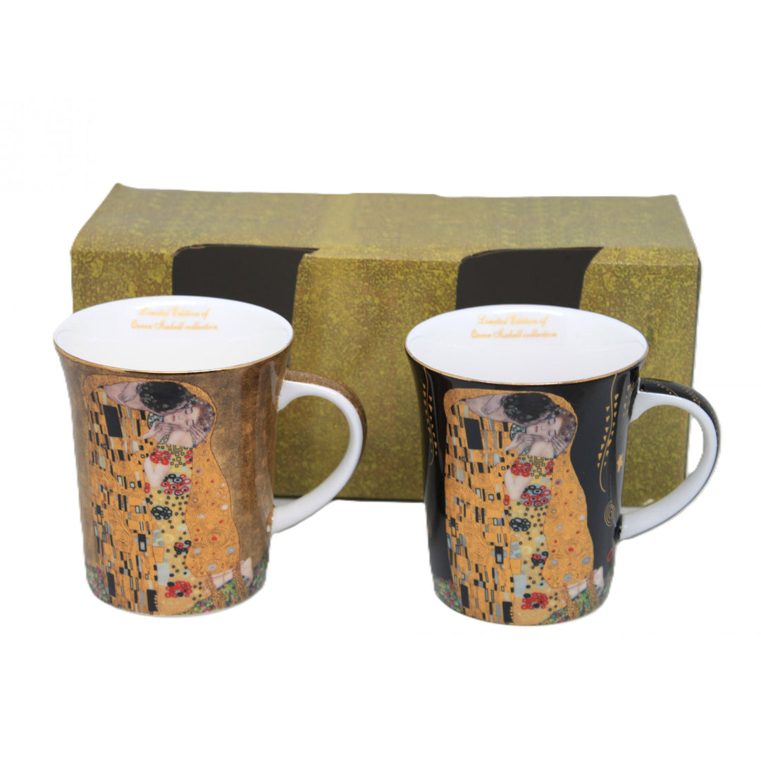 Gustav Klimt Kiss bögrék fekete és barna 400ml, Isabel királynő