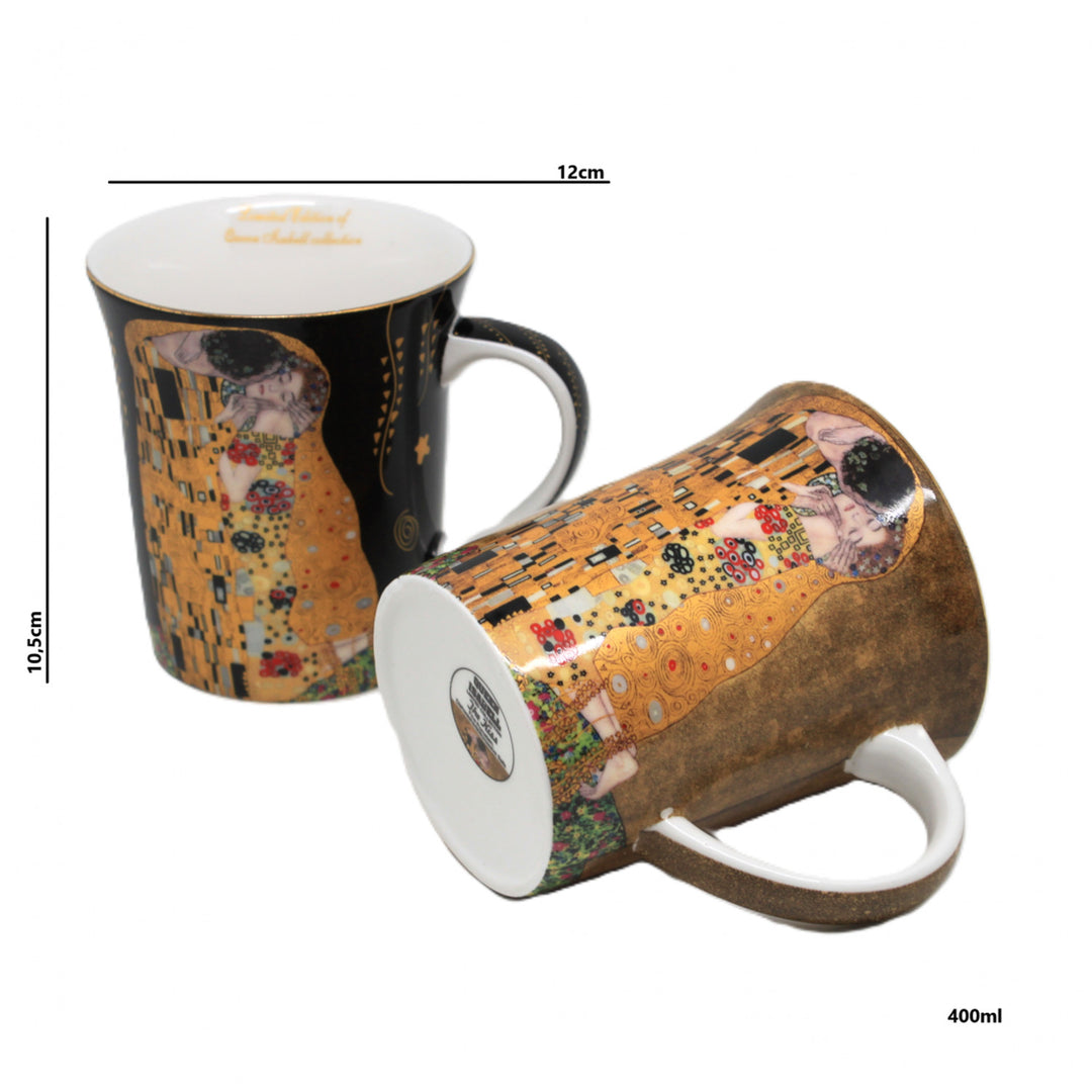 Gustav Klimt Kiss bögrék fekete és barna 400ml, Isabel királynő