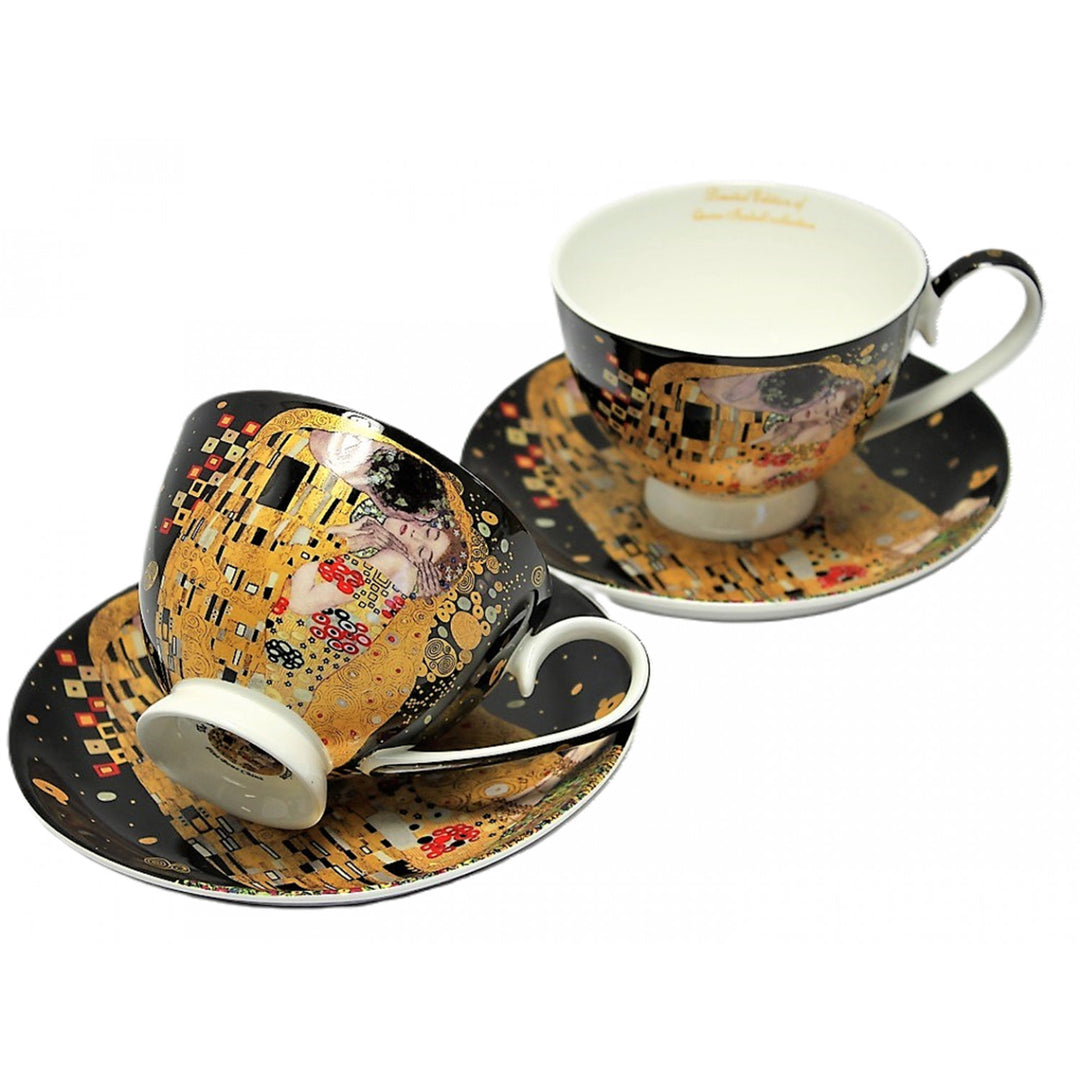 2 db Isabell királynő porcelán csésze, Klimt csók motívum, 250ml, W8KL356-22383